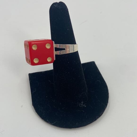 Handmade red D and D dice ring - Picture 3 of 5